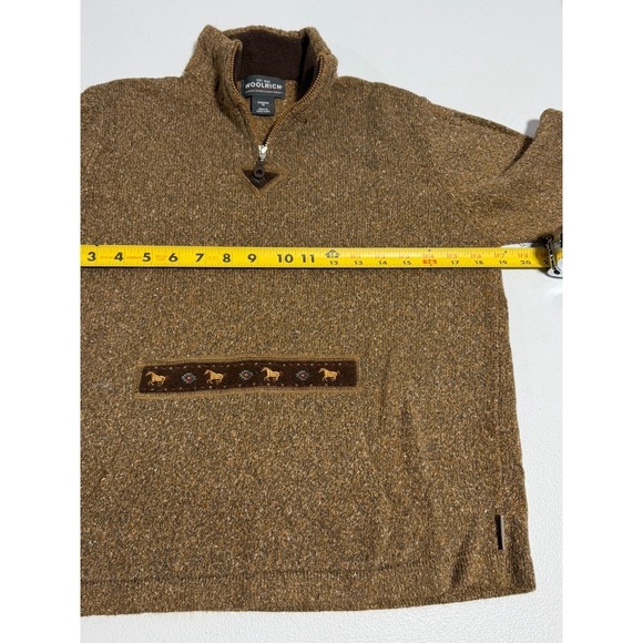 Woolrich Pullover 1/4 Zip Sweater Long Sleeve Brown Women's M Pony Vintage Cozy - Picture 10 of 11